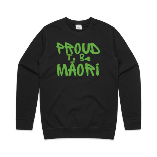 Proud to be Māori (Kākāriki) - Mens Premium Crew Thumbnail