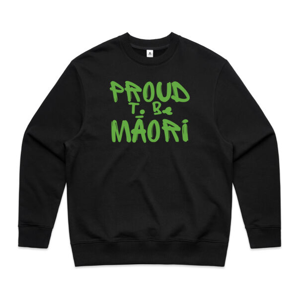 Proud to be Māori (Kākāriki) - Mens Heavy Crew Thumbnail