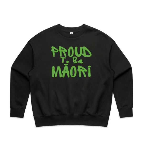 Proud to be Māori (Kākāriki) -  Womens Heavy Crew Thumbnail